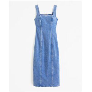 Abercrombie Denim Column Midi Dress (Medium Wash)